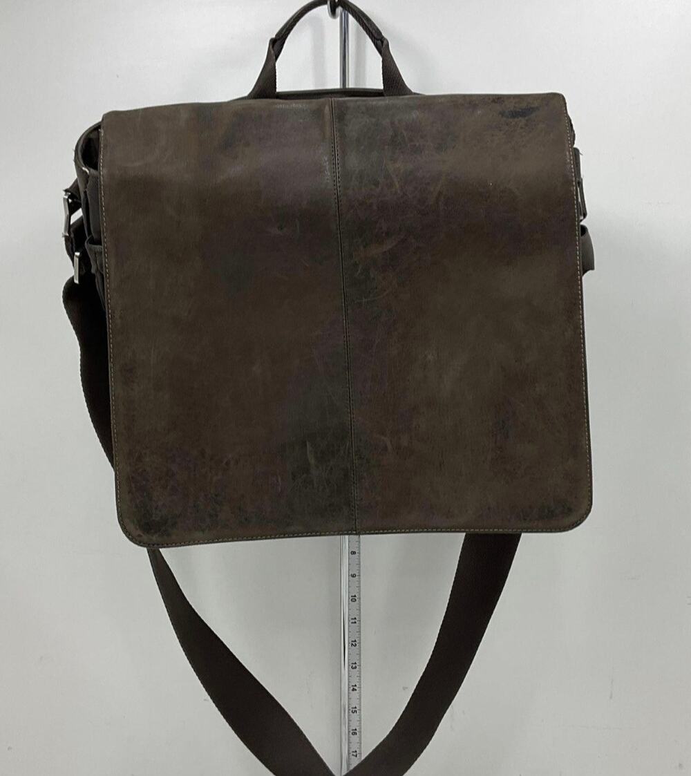 KNOMO UNISEX BROWN LEATHER MESSENGER BAG